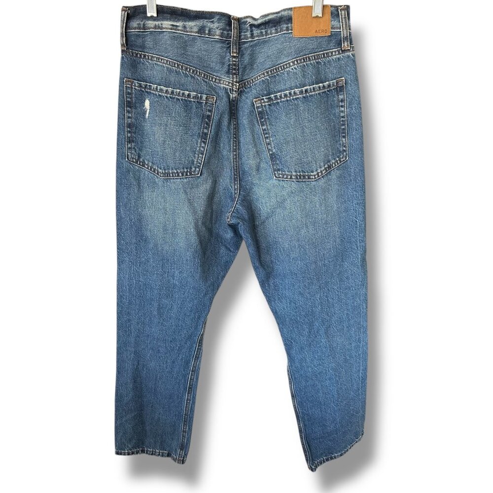 Aeropostale Distressed 90s Super High Rise Straight Leg Jeans Button Fly grunge - Picture 5 of 10